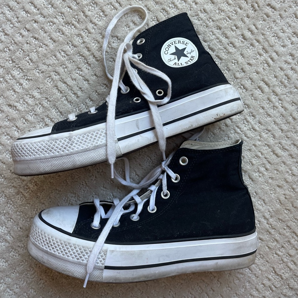 SOLD Black converse high tops